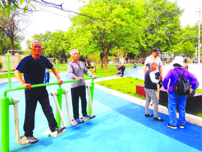 城市中的綠意港灣 精美小游園，休閑健身新選擇